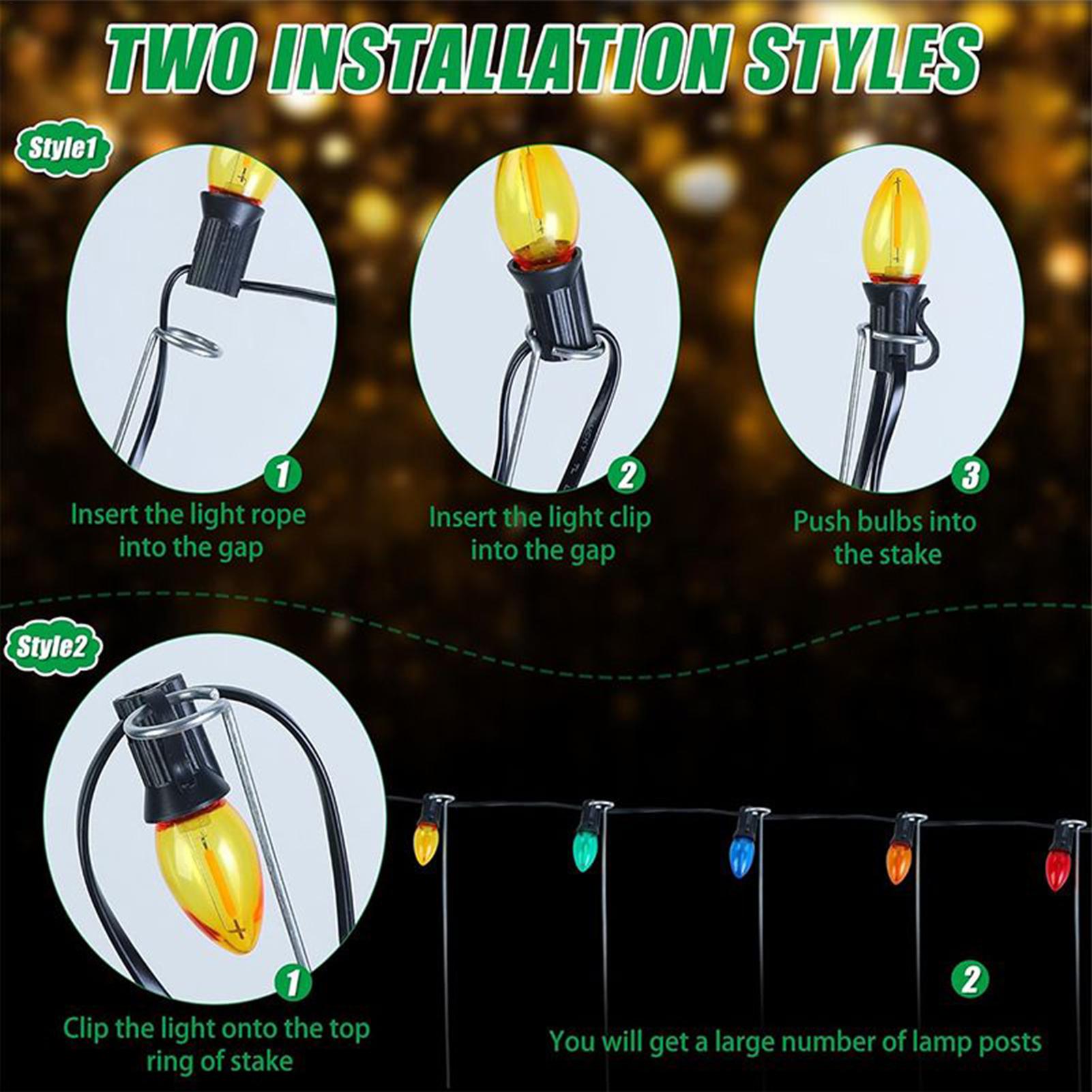 Outdoor Lighting Pathway - Estacas de luz de natal 12-Polegada